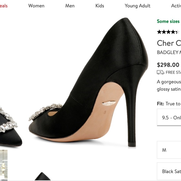 Black satin pointed toe heels with crystal brooch - BADGLEY MISCHKA - Picture 5 of 5